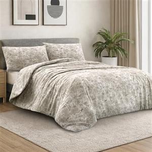 Dorian Home - Set Copripiumino Matrimoniale 250x210 con Sacco in 100% Puro Cotone + 2 Federe Cuscino Letto 50x80 con Patella di 18 cm (Mitril Bronzo, Una Piazza e Mezza - 200x210 cm)