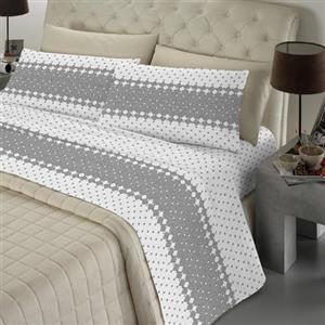 BANZAII TEXTILE INNOVATOR ONLINE Banzaii - Completo Lenzuola Matrimoniale 100% Cotone, Made in Italy, con Angolo h 30 cm, Roxana grigio