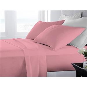 BANZAII TEXTILE INNOVATOR ONLINE Banzaii Completo Lenzuola Matrimoniale 100% Puro Cotone Alta qualità Made in Italy (per materassi 160/170 cm, altezza fino a 30 cm) Rosa