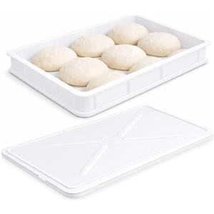 VIRSUS Cassetta con Coperchio per impasti Pizza e Pane HD1, misura 60x40x10 cm e capacità 20 Litri, colore neutro, Contenitore per alimenti, porta impasto per panetti (1 Cassetta + 1 Coperchio)