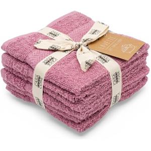 LA CASA DELLE COSE Set 6 Lavette Viso 100% Cotone Spugna 33x33 cm 555 GSM - Asciugamani Piccoli Bagno Morbidi e Assorbenti - Lavette Grandi Premium Colorate per Mani e Viso (Rosa Ciclamino)