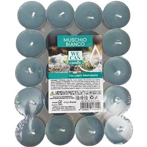 Ma Maison Tealight Confezione da 40 Candele Profumate in Alluminio Lunga Durata 4 Ore - Candeline, Decorative, per la Casa, Lumini - Per Interni Colorate (Muschio | Seta di Nebbia)