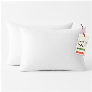BANZAII TEXTILE INNOVATOR ONLINE Banzaii Coppia Cuscini Letto Guanciale 100% Cotone in Fibra ad Alta Densità 600gr Antiacaro Traspiranti Ipoallergenici Certificati Oeko-tex 45 x 75 cm Made in Italy