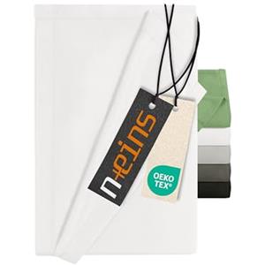 npluseins Lenzuolo senza elastico - Ultrasoft e super morbido - Lenzuolo per letto camper campeggio coperta da viaggio ultraleggero - lenzuolo 1628.2375 150 x 250 cm, bianco