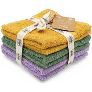 LA CASA DELLE COSE Set 6 Lavette Viso 100% Cotone Spugna 33x33 cm 555 GSM - Asciugamani Piccoli Bagno Morbidi e Assorbenti - Lavette Grandi Premium Colorate per Mani e Viso (Mix Mediterraneo)