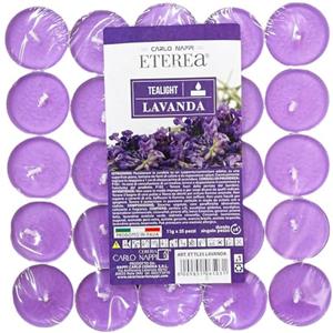 Ma Maison Tealight Confezione da 50 Candele Profumate in Alluminio Lunga Durata 4 Ore - Candeline, Decorative, per la Casa, Lumini - Per Interni Colorate (Lavanda | 50 Pz)
