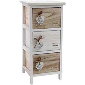 GICOS SRL Gicos Cassettiera Legno Bianca con 3 Cassetti cm.26x32xh62