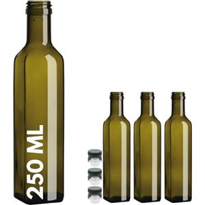 acquaverde | 3 Bottiglia Marasca per Olio in Vetro Scuro Uvag da 250 ml con Tappo Dosatore Incluso