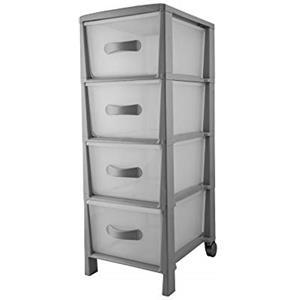 Belli e Forti BF01311 Cassettiera Futura Slim, Tortora, 4 Cassetti con Maniglia