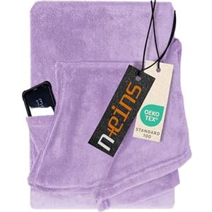 npluseins Coral 1448.2043 - Coperta in pile, con maniche e marsupio