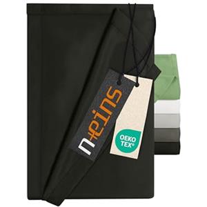 npluseins Lenzuolo senza elastico - Ultrasoft e super morbido - Lenzuolo per letto camper campeggio coperta da viaggio ultraleggero - lenzuolo 1628.2375 150 x 250 cm, nero