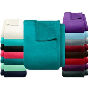 npluseins 1523.2204 - Coperta in pile, ca. 150 x 200 cm, colore: Petrolio