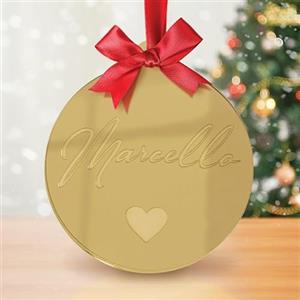 FERDINANDO FAMA' Pallina di Natale personalizzata per albero di natale plexiglass specchio oro. (FXMASBALL22)