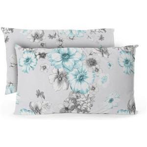 BANZAII TEXTILE INNOVATOR ONLINE Banzaii Coppia Federe 50x80 cm con Cerniera 100% Microfibra Manopesca, Set 2 Federe con Zip 50x80 cm, Made in Italy, Sally Grigio