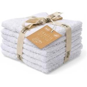 LA CASA DELLE COSE Set 6 Lavette Viso 100% Cotone Spugna 33x33 cm 555 GSM - Asciugamani Piccoli Bagno Morbidi e Assorbenti - Lavette Grandi Premium Colorate per Mani e Viso (Bianco Ottico)