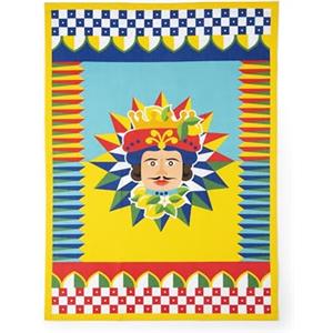 Excelsa Sicilian Rhapsody Canovaccio Decorativo, 50x70 cm, 100% Cotone, Giallo e Blu