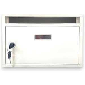 Generic Cassetta Postale Per Esterno con Spioncino e Portanome Anta Apribile Con Serratura a Chiave Incassata a Muro Doppia Chiave e tasselli Inclusi 30x20x10 cm (Bianco)