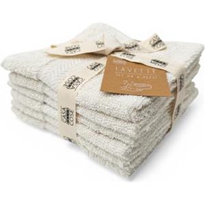 LA CASA DELLE COSE Set 6 Lavette Viso 100% Cotone Spugna 33x33 cm 555 GSM - Asciugamani Piccoli Bagno Morbidi e Assorbenti - Lavette Grandi Premium Colorate per Mani e Viso (Panna/Crema)