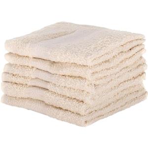 MARGARET PICKENS set da 6 lavette asciugamani bagno 30x30 cm 100% cotone (Panna)