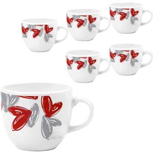MA MAISON Tazzine da Caffè 80Ml - in Porcellana, Idea Regalo, Caffè Espresso, con Cuori, Momenti in Compagnia, Originale - Love