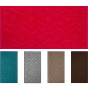 Olivo Tappeti OLIVO.shop Tappeto Bagno Antiscivolo, Tappeti per Bagno Moderni e Assorbente, Lavabile, Morbido, Tappetino Doccia e Vasca NEVADA (ROSSO, 40x60 cm)