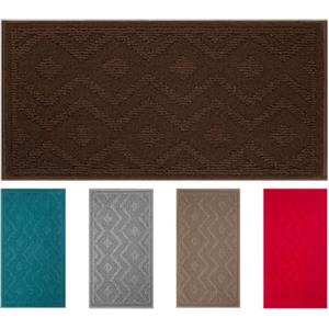 Olivo Tappeti OLIVO.shop Tappeto cucina antiscivolo lavabile, passatoia corridoio, tappeto bagno antiscivolo vari colori e misure, NEVADA (Marrone, 40x60 cm)