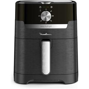 Moulinex Easy Fry & Grill, Inox Digitale Friggitrice ad Aria Calda e Griglia, 4,6Litri, 1400W, Friggitrice Senza Olio, 8 Programmi Predefiniti e 1 Manuale, Capacità Fino a 6 Persone, EZ501810