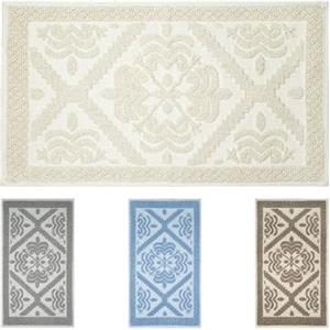 Olivo Tappeti OLIVO.shop | Tappeto Sardo Riciclato in Cotone per Bagno, Cucina, Salotto - Sardegna (Avorio, 45x75 cm)