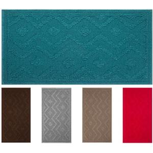 Olivo Tappeti OLIVO.shop Tappeto cucina antiscivolo lavabile, passatoia corridoio, tappeto bagno antiscivolo vari colori e misure, NEVADA (Petrolio, 45x75 cm)