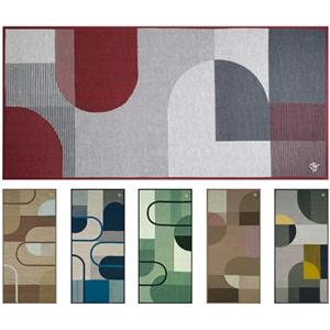 Olivo Tappeti OLIVO.shop Tappeto Cucina Lavabile Antiscivolo, Tappeto per Cucina in Cotone, Passatoia Cucina Antiscivolo, Tappeto Moderno Cucina Multiuso, SPRINT FORME (ROSSO, 40x68 cm)