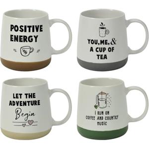 MA MAISON Set 2 Tazze per Colazione da Cappuccino in Ceramica Colorata Grande - Caffè, Espresso, Manico, Albergo, Hotel, Ristorazione, b&b, Tè, Latte, Resistenti, Bar - Assortite Lavastoviglie
