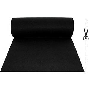 Olivo Tappeti OLIVO.shop | ROTOLO PASSATOIA per eventi, tappeto lungo e stretto per feste e allestimenti, Tappeto matrimonio al metro, vari colori e misure ROPAS (1x1 mt, Nero)