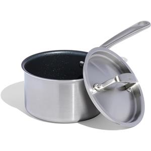 Made In Cookware - Pentola Antiaderente da 2 Quarti con Coperchio - Prodotto in Italia - Pentola Antiaderente Rivestita in Acciaio Inossidabile a 5 Strati - Pentole Professionali