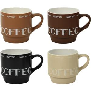MA MAISON Set 2 Tazze per Colazione da Cappuccino, Ceramica Colorata Grande - Caffè, Espresso, Albergo, Hotel, Ristorazione, b&b, Tè, Latte, Resistenti, Bar - Lavastoviglie Assortite (340 cc, Mug Heart)