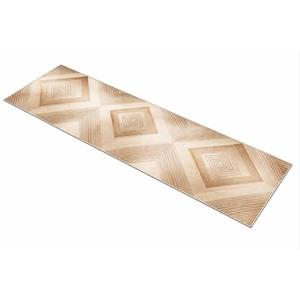Corredocasa Passatoia Antiscivolo in PVC a Metraggio, Made in Italy - Taglio Continuo su Misura - Stuoia Gommata Tagliata - Tappeto Cucina e Corridoio Antiscivolo - Larghezza 50 cm (Oro, 100x50, Geometrico)