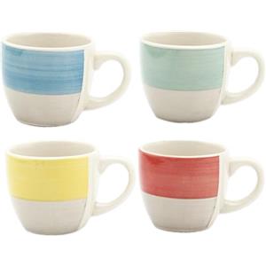 MA MAISON Tazzine Colorate per Caffè Set 4 Bicchierini con Manico - Mantiene il Calore, Senza Condensa, per Latte - Trasparenti con Capacità 90 Ml idea Regalo