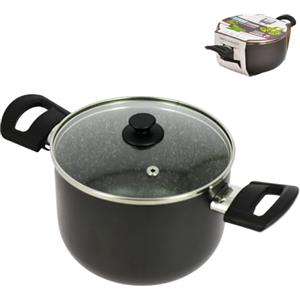 Ma Maison Pentola Fonda in Alluminio D.18 cm - con Coperchio in Vetro, con Manici, Antiaderente, Antigraffio, Piccole Porzioni, Lavastoviglie, Tutti i Fuochi, Pratica - Made in Italy (ASSORTITO)