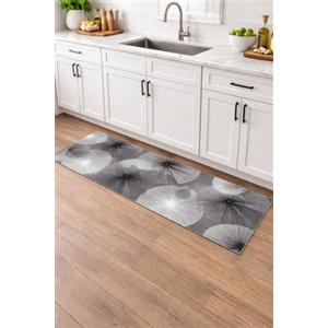 Corredocasa Passatoia Antiscivolo in PVC a Metraggio, Made in Italy - Taglio Continuo su Misura - Stuoia Gommata Tagliata - Tappeto Cucina e Corridoio Antiscivolo - Larghezza 50 cm (Argento, 100x50, Astratto)