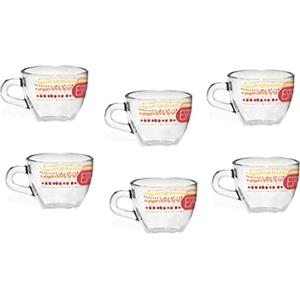 Cerve Set 6 Tazzine Tazze Caffe' in Vetro Brazil Look 80 cc Cerve