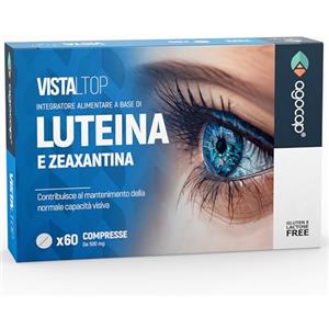 Agocap Integratore Occhi, Luteina e Zeaxantina alto dosaggio. Integratore Occhi Vista con Luteina, Zeaxantina, Ginkgo Biloba, Vite Rossa, Vitamina E. Antiossidante Integratori, VISTALTOP - 60 cpr. Agocap