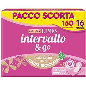 Pampers LINES INTERVALLO Ripiegato, PACCO SCORTA, Confezione da 176 Proteggislip
