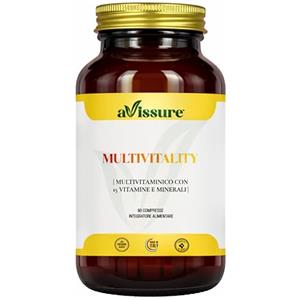 avissure Multivitaminico Completo avissure Multivitality con Minerali per Uomo e Donna, 15 Vitamine e Minerali a Dosaggio Mirato, Vitamina C, B Complex, D3 K2, Ferro, Rame, Zinco, 90 Compresse, 1 al Giorno