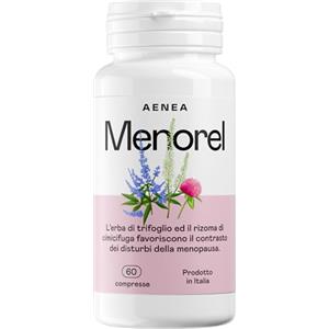 AENEA Menorel - Stop Vampate di Calore - Supporto Menopausa (Sbalzi d'umore, Gonfiore, Sudorazione) - Favorisce Rilassamento - Ciclo Donna - 60 cps Alto dosaggio con Cimicifuga, Agnocasto, Trifoglio rosso