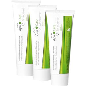 ApaCare 3 tubi di dentifricio per smalto | Il dentifricio contenente fluoro per la formazione di smalto liquido | Per denti sensibili | vegano | 3x 75 ml
