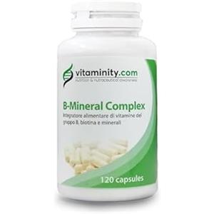 Vitaminity B-Mineral Complex, Integratore Multivitaminico e Multiminerale con Vitamine del Gruppo B, Biotina e Minerali, Supporto per Energia Mentale, Stanchezza e Benessere Quotidiano - 120 Capsule
