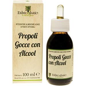 Erbecedario Propoli gocce con alcool 100 ml, estratto di propoli tintura madre favorisce il benessere in caso di mal di gola - Made in italy