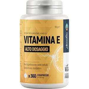 Agocap Vitamina E Pura - 360 Compresse, Alto Dosaggio 60 mg, Prodotto in Italia