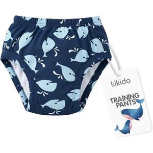 Kikido Training Pants - Mutandine Spannolinamento Taglia L (13-18 kg) - Mutande Apprendimento Assorbenti Bambini - Mutande Contenitive per Bambino e Bambina 2-3 Anni - Balene