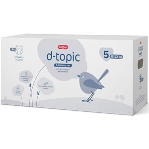Buona D-Topic Pannolini Taglia 5, 15-22kg con Tecnologia pH Comfort Formato Scorta: 84 pz Dermatologicamente Testato, Cotone Naturale, Materiali Traspiranti Delicati sulla Pelle dei Bambini