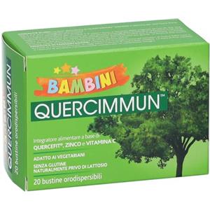 myity Quercimmun bambini- Integratore alimentare a base di Quercefit® (Quercetina Fitosoma®), Zinco e Vitamina C, con fruttosio ed edulcoranti - 20 bustine orodispersibili